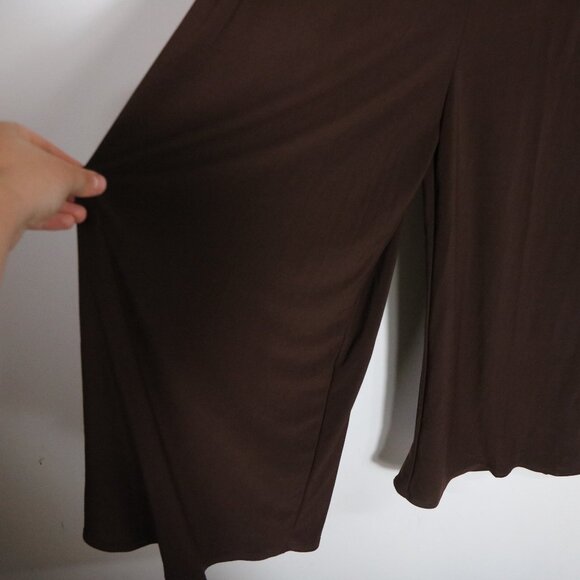 B. Smart Vintage Y2K Gaucho Halter Wide Leg Crop Jumpsuit Womens 10 Brown Shell - Picture 5 of 6